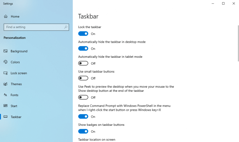 windows settings