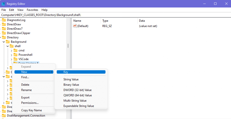 file explorer context menu