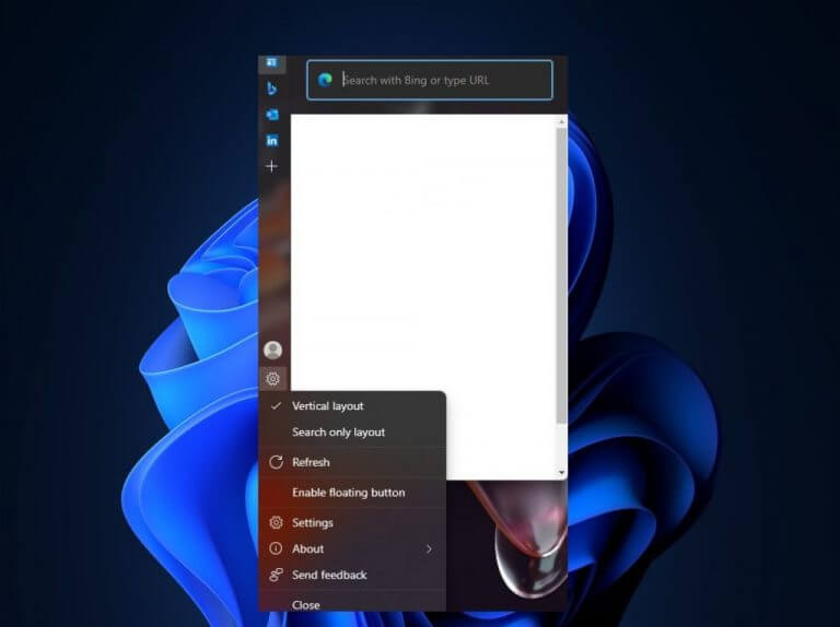 Change layout in Edge Bar