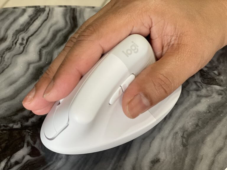 Logitech Lift Mouse from Side
