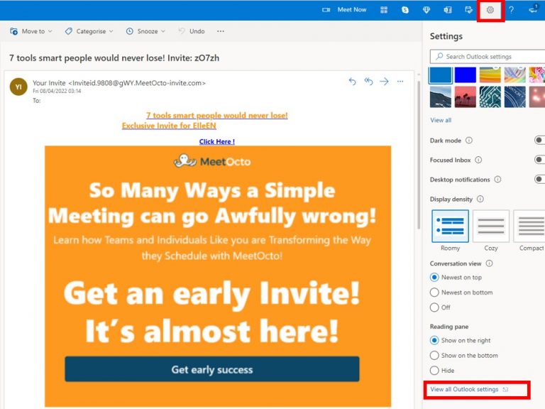 Access swipe settings from Microsoft Outlook eileen brown onmsft