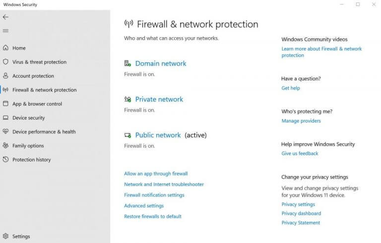 firewall and network protection