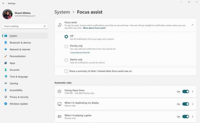 How To Use Focus Assist (Soon To Be Called &Quot;Focus&Quot;) In Windows 10 Or Windows 11 - Focus Assist Settings focus assist settings