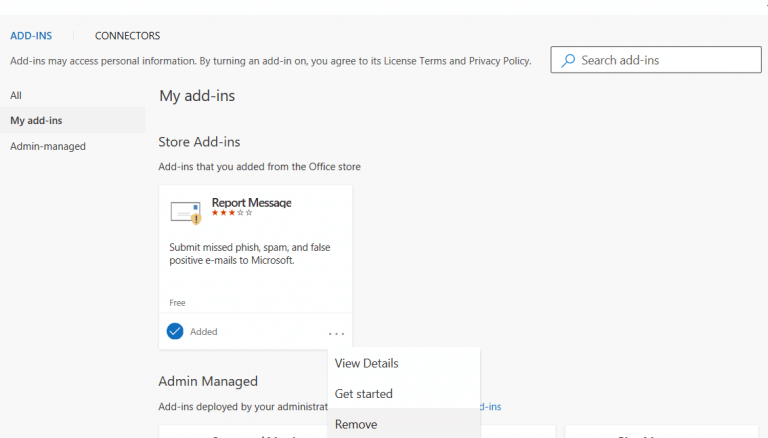 removing report message addin microsoft outlook eileen brown onmsft
