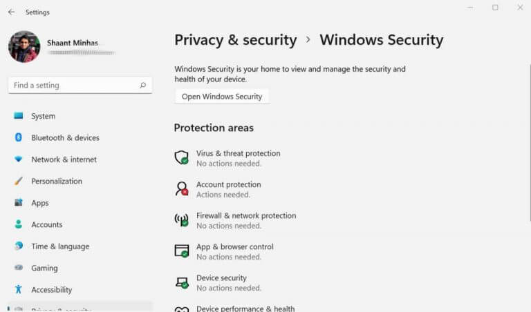 windows security menu