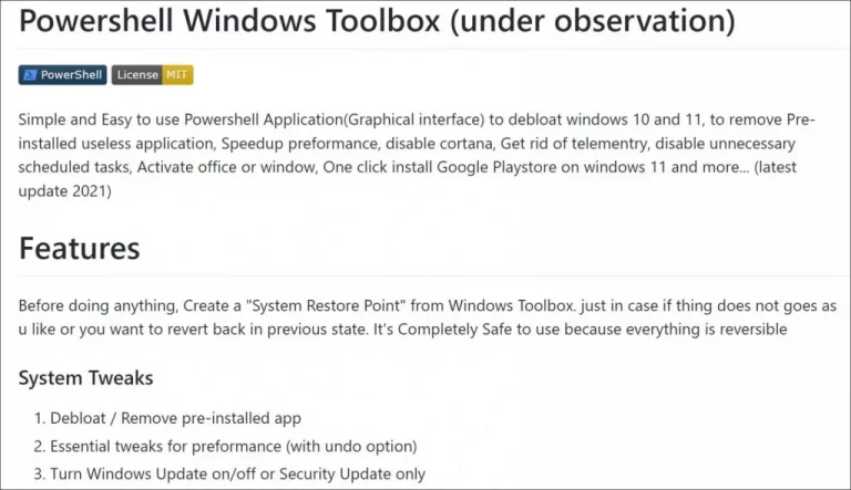 windows toolbox