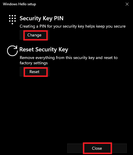 SECURITY PIN AND KEY