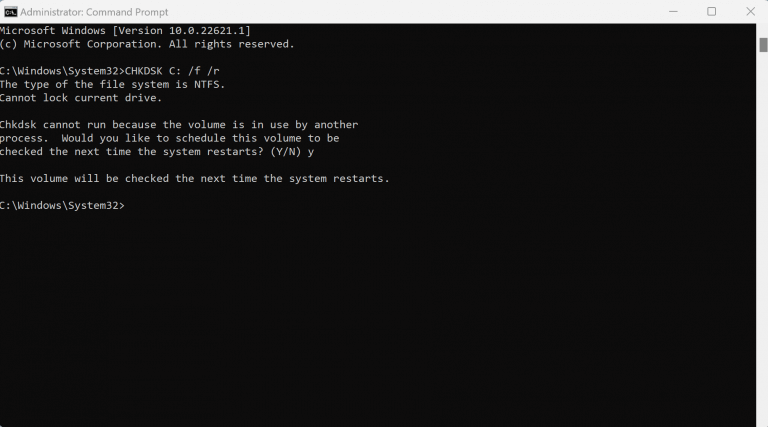 chkdsk command