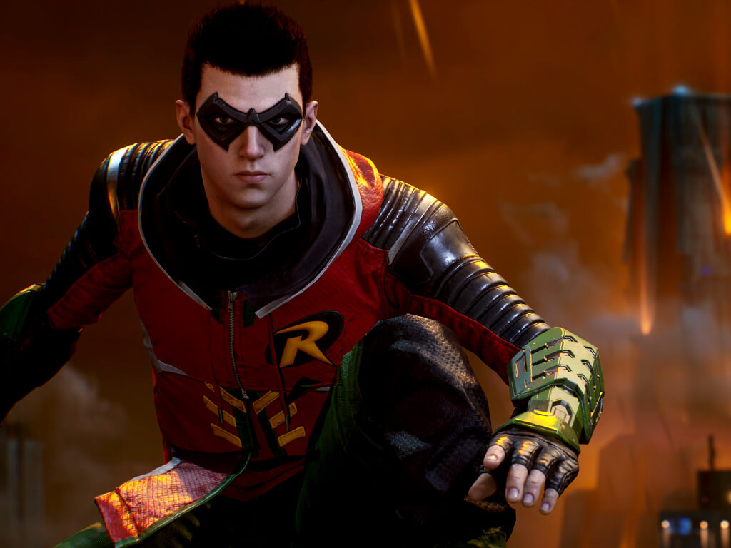 Robin in Gotham Knights video game on Xbox Series X
