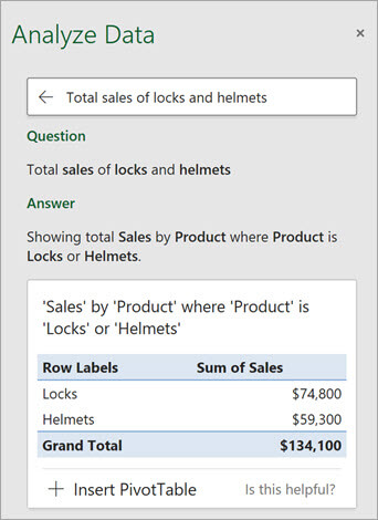 New Excel Analyze Data