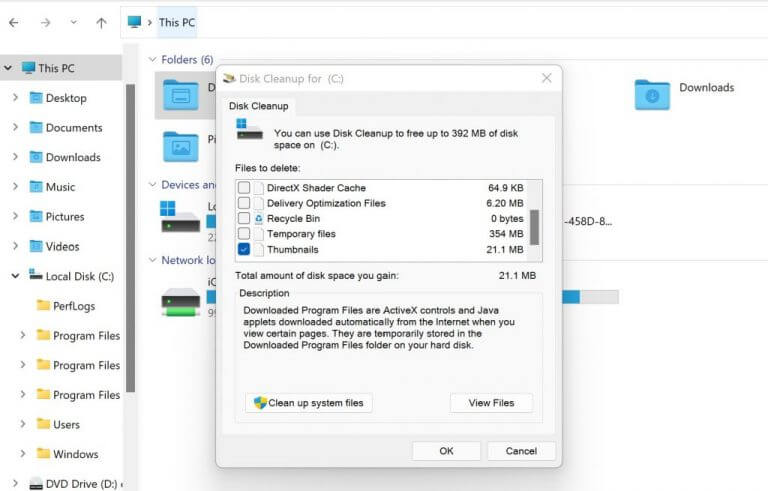 disk cleanup