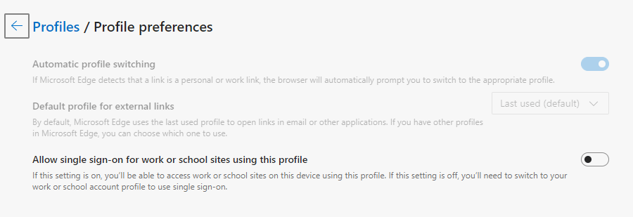 edge automatic profile switching