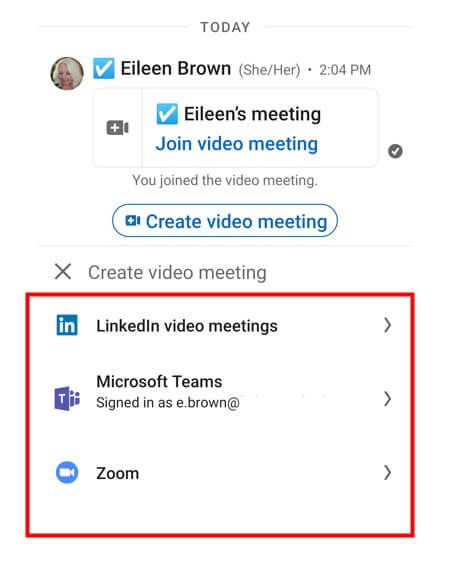 Using LinkedIn for video meetings eileen brown onmsft