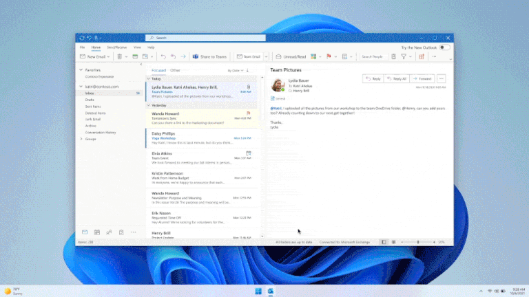 New Outlook toggle animated