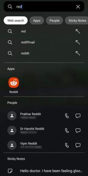 Universal search in MS launcher