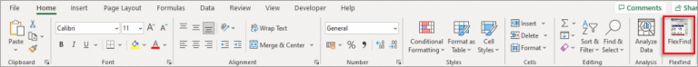 Screenshot showing the Flexfind option, highlighted.