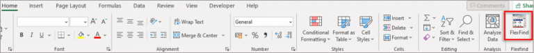 Screenshot showing the FlexFind option, highlighted.