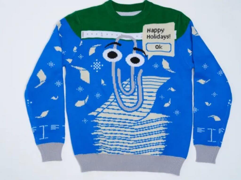 Clippy is front and center on Microsoft's latest holiday ugly sweater - OnMSFT.com - November 15, 2022