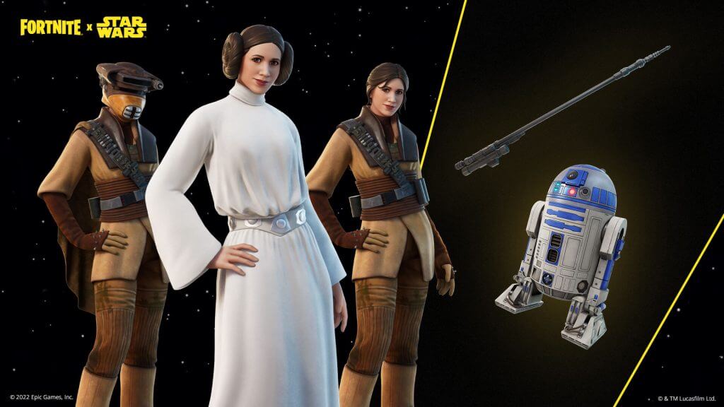 Star Wars' Leia Organa in Fortnite video game on Xbox and PC