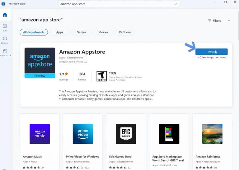Install Androids App on Windows 11