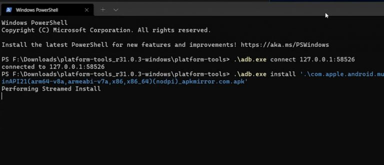 Install Android app on Windows
