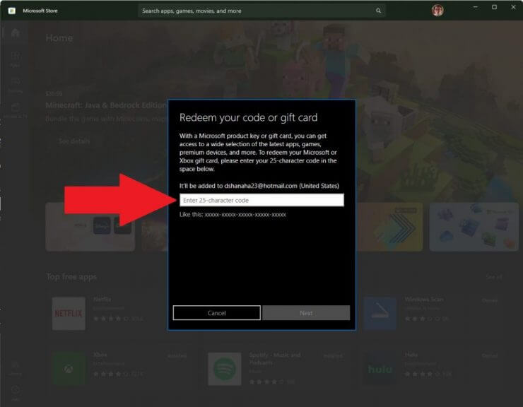 How to redeem a gift card or code for xbox game pass ultimate and