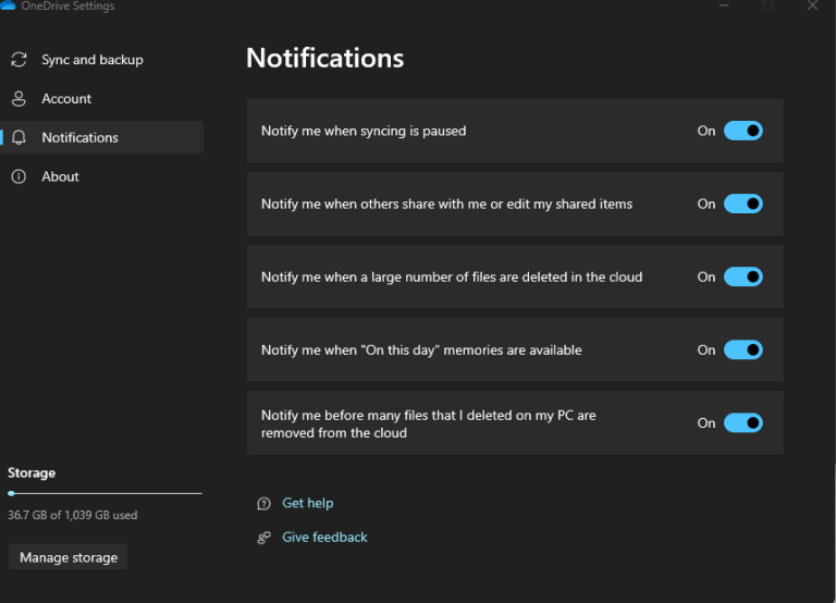 onedrivesettings