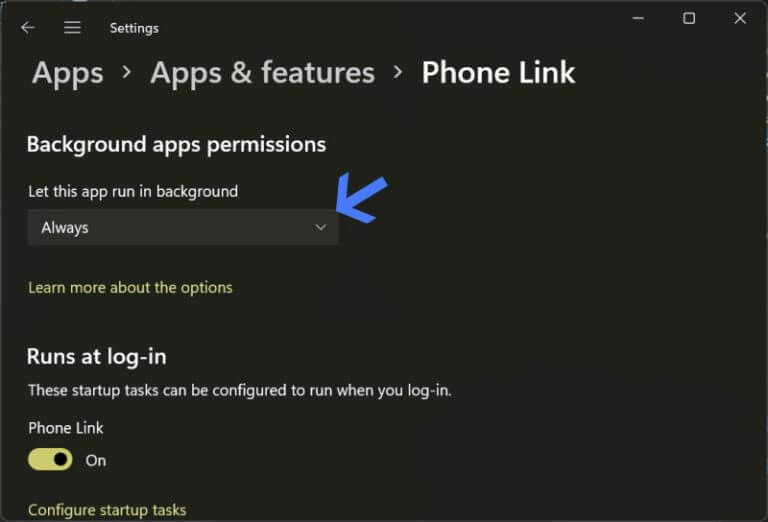 Fix Phone link App not working on Windows 11