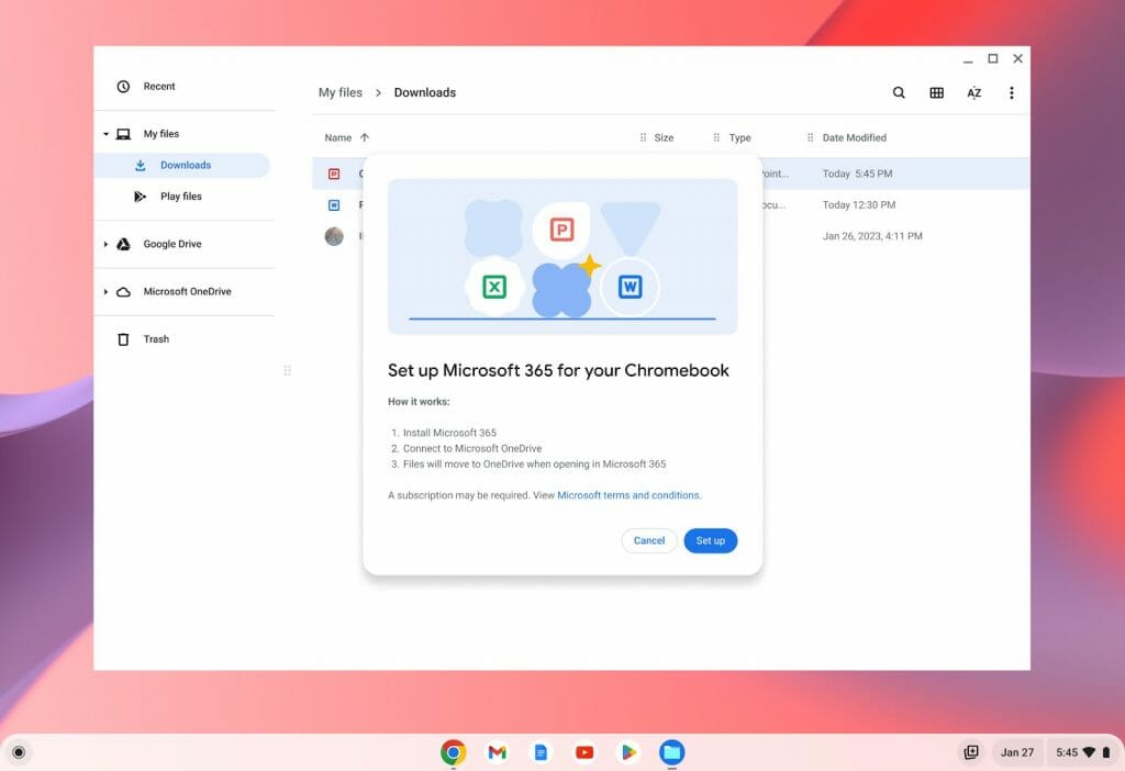 Microsoft 365 - on ChromeOS