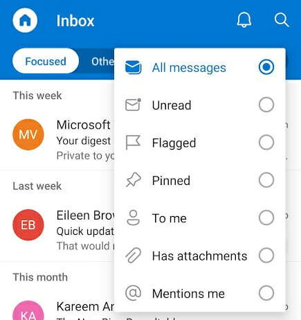 outlook for Android tips