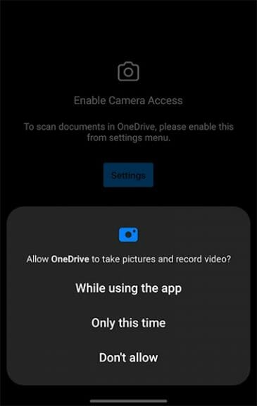 setup onedrive on android