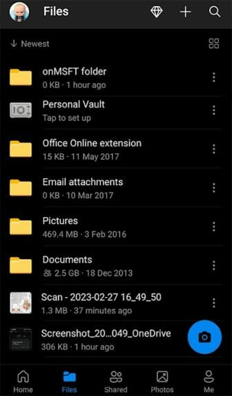 setup onedrive on android