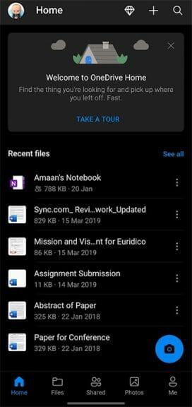 setup onedrive on android