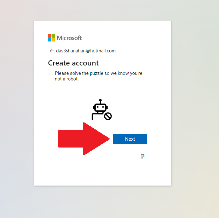 new microsoft account