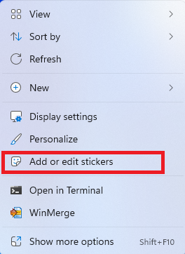 DESKTOP STICKERS IN WINDOWS 11