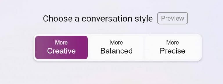 Bing Chat Mode Selector 1