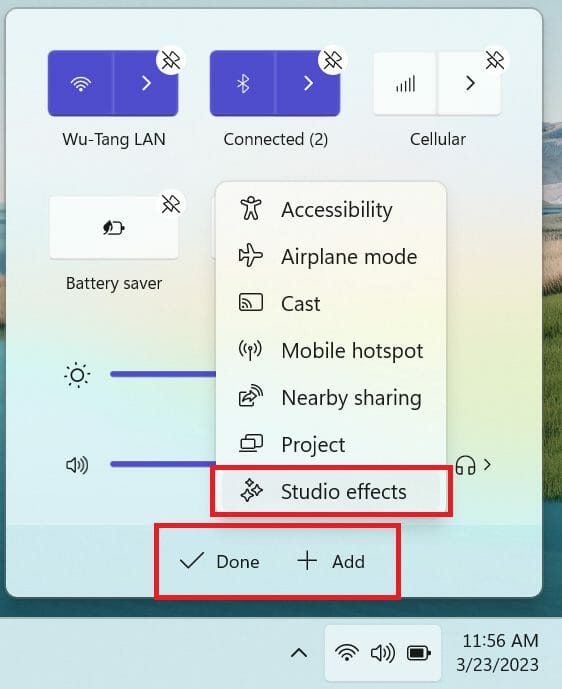 windows studio effects