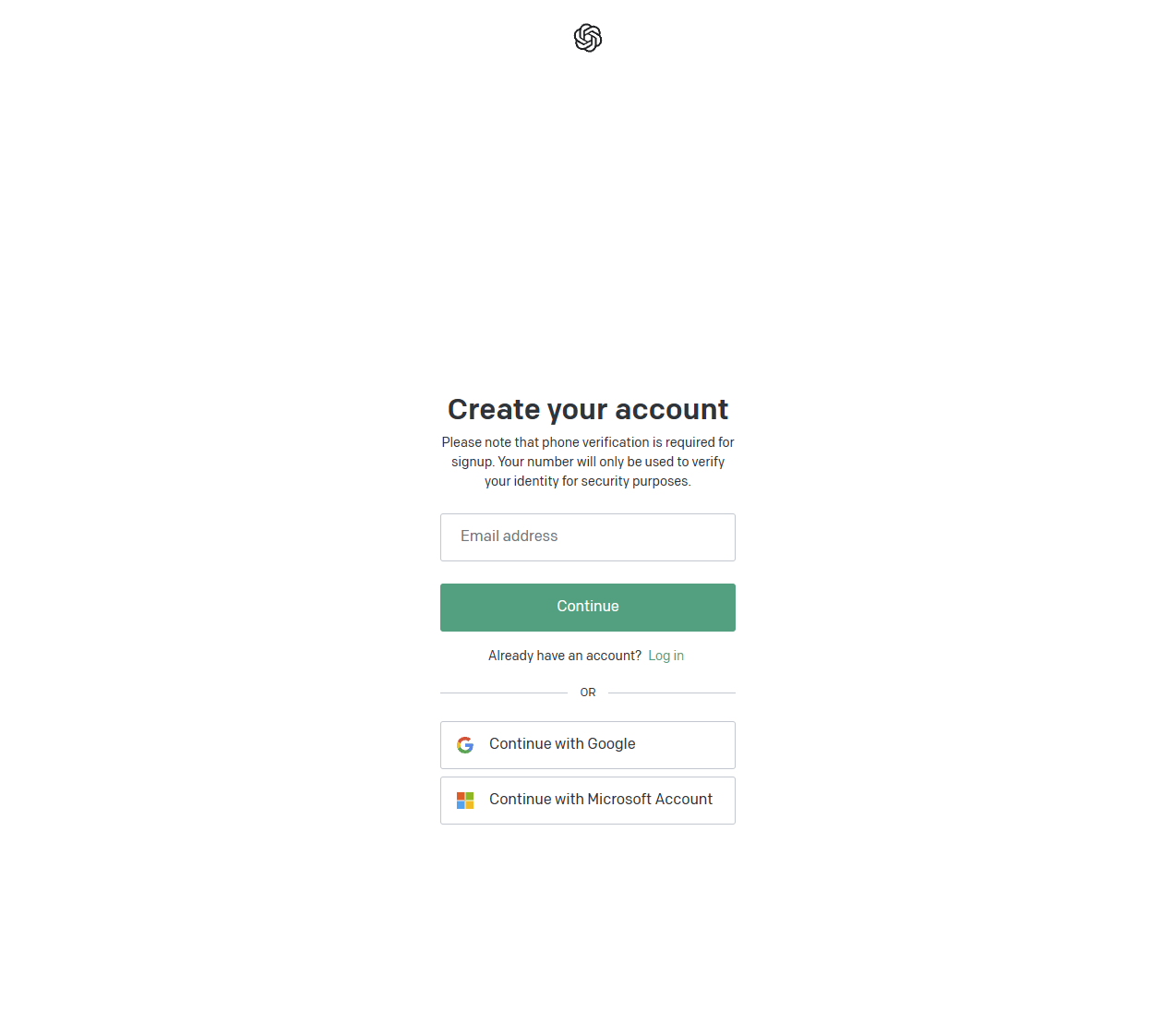create an account