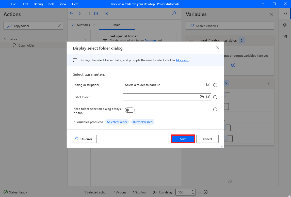 power automate desktop flow