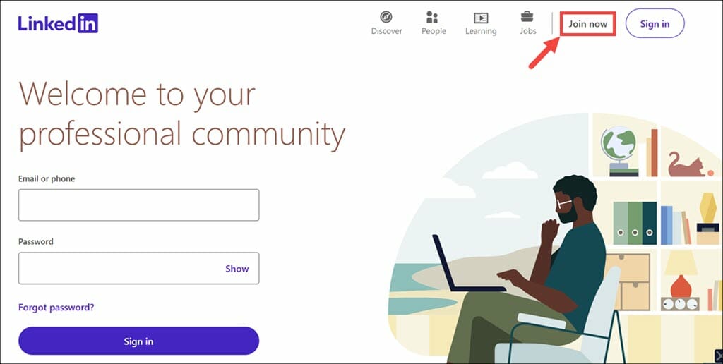 LinkedIn Join now button