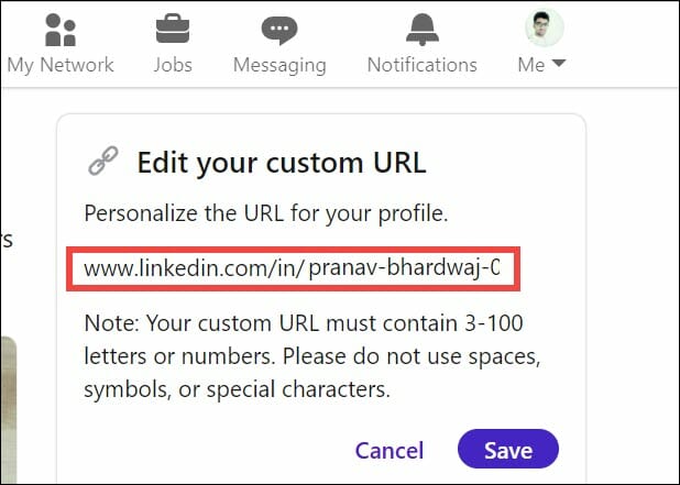choose a relevant profile URL