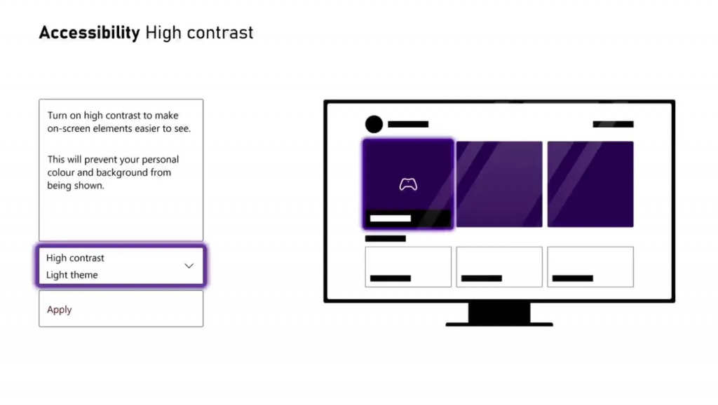 high contrast mode on xbox