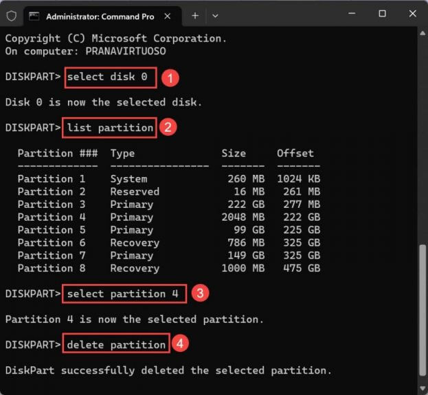 Delete A Partition Using Diskpart