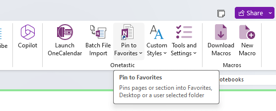 OneTastic Addin for OneNote