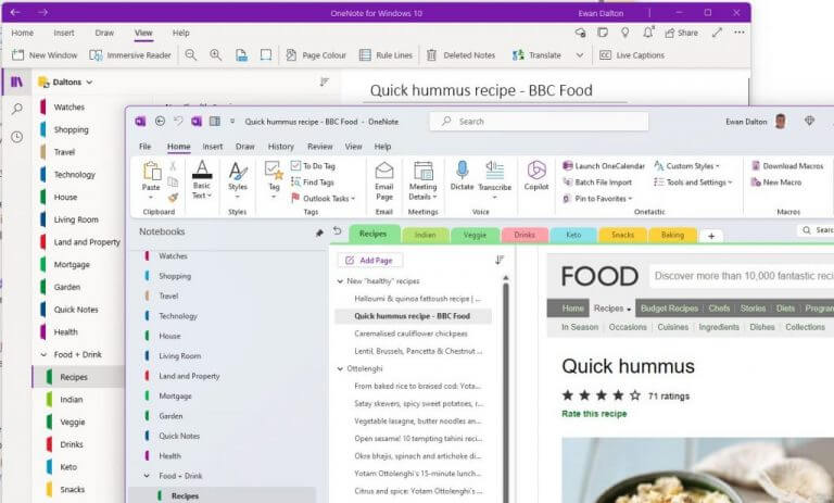 OneNote and OneNote for Windows 10 