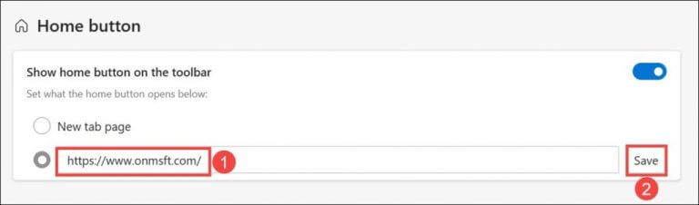 set homepage URL