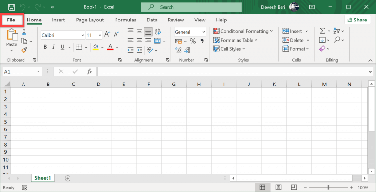 File tab