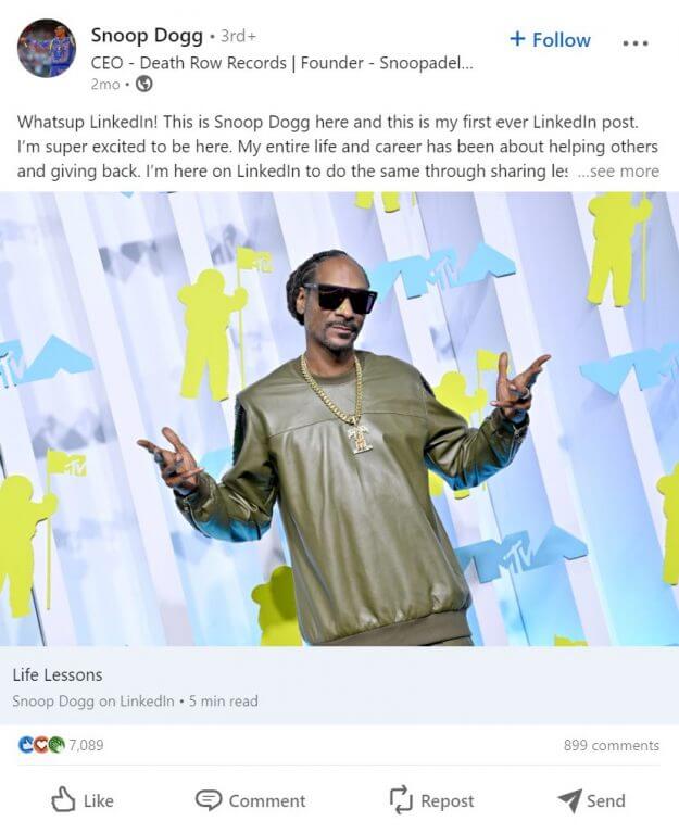 Snoop Dogg on LinkedIn