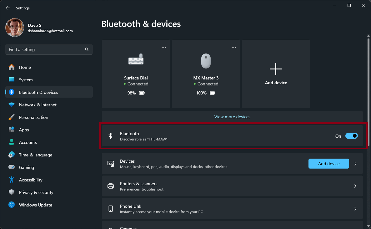 Bluetooth problems in windows
