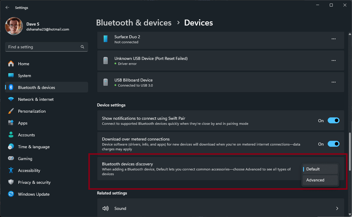 Bluetooth problems in windows